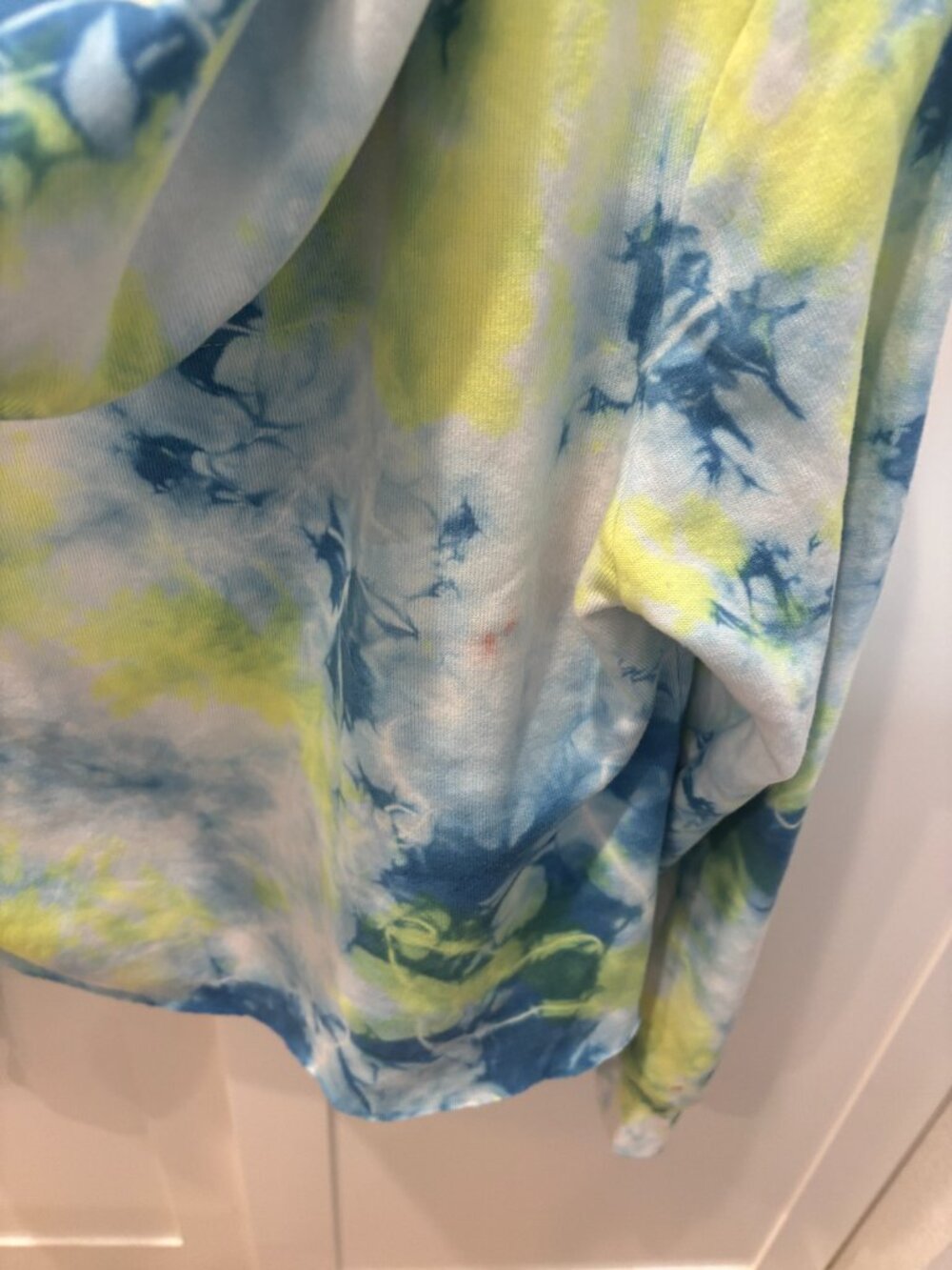 Aviator Nation - Hand Dyed Pullover Crop Hoodie in Tie Dye Neon Yellow S - Picture 5 of 5